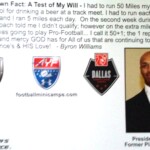 Back of Byron Williams Professional Football Card