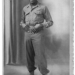 Ormand in uniform at Fort Devens prior to departing for Europe.